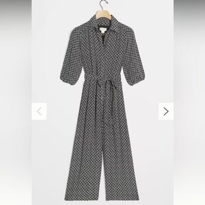 Maeve Myka Wide leg Black and Gray Geometric Jumpsuit Size 8